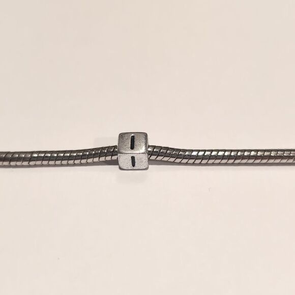 Silver I Spacer Charm for Pandora Style Bracelet - Picture 1 of 5